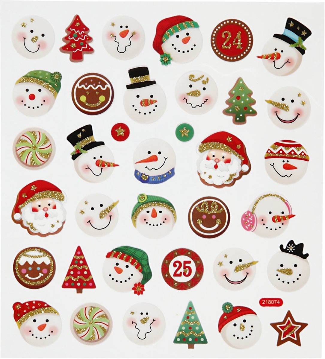 Fancy stickers, vel 15x16,5 cm, sneeuwpoppen, 1vel [HOB-28986]